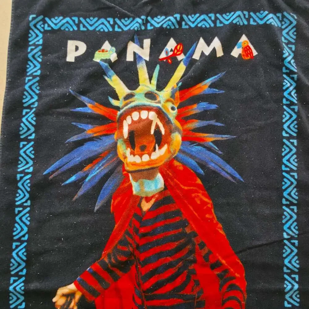 Panama Diablicos Sucios Traditional Folkloric Dance Graphic Beach Towel